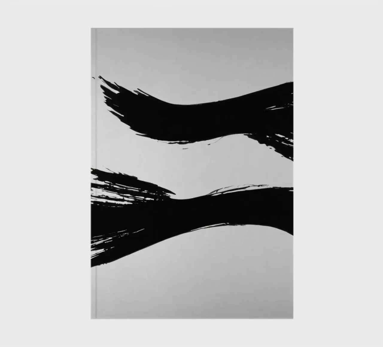 Abstract black and white brush strokes creating dynamic move notebook by DesignDoodle