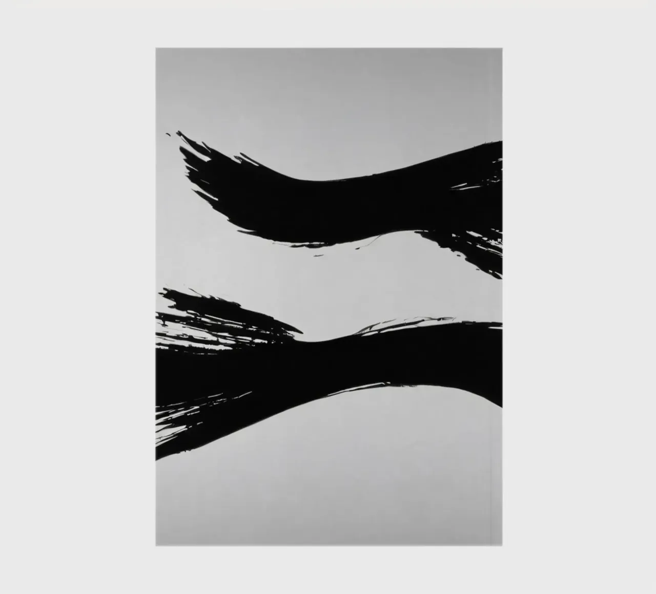 Abstract black and white brush strokes creating dynamic move notebook by DesignDoodle