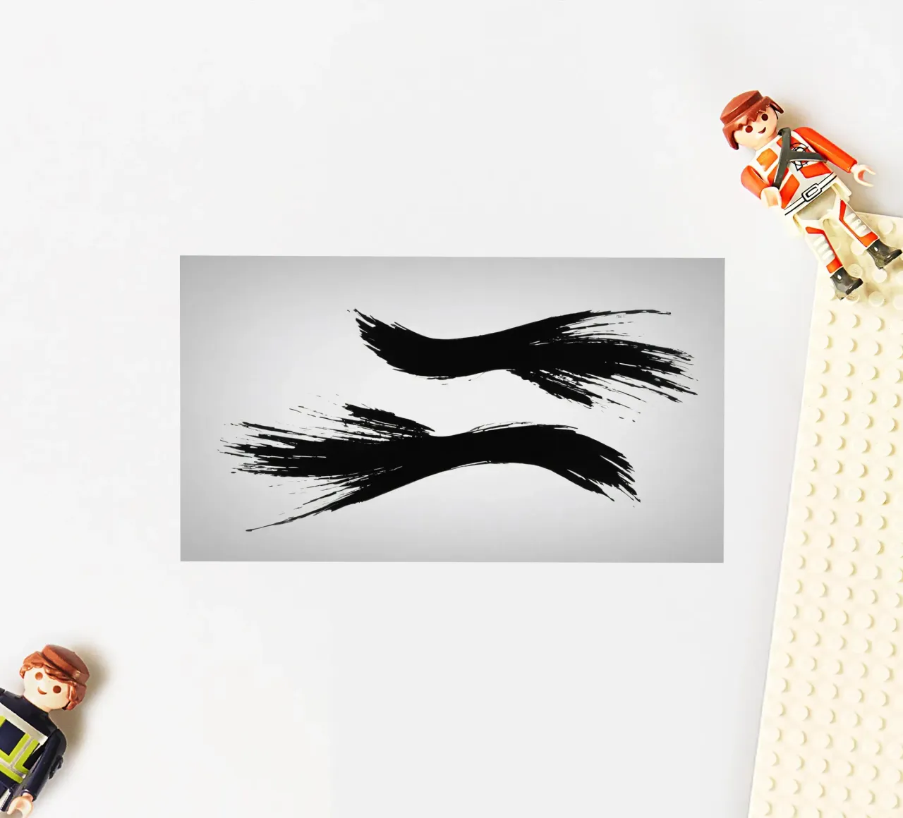 Abstract black and white brush strokes creating dynamic move sticker by DesignDoodle