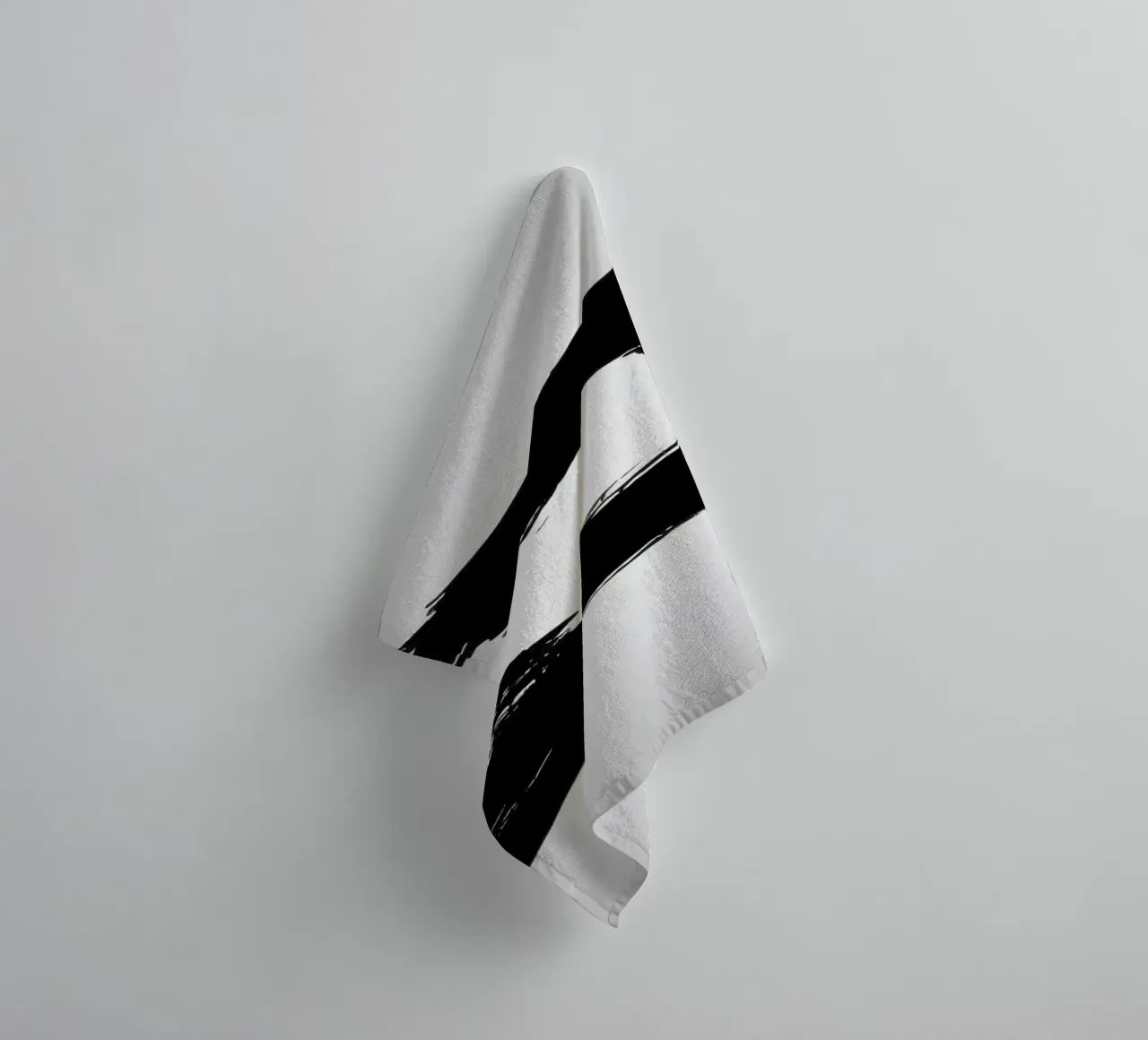 Abstract black and white brush strokes creating dynamic move towel by DesignDoodle