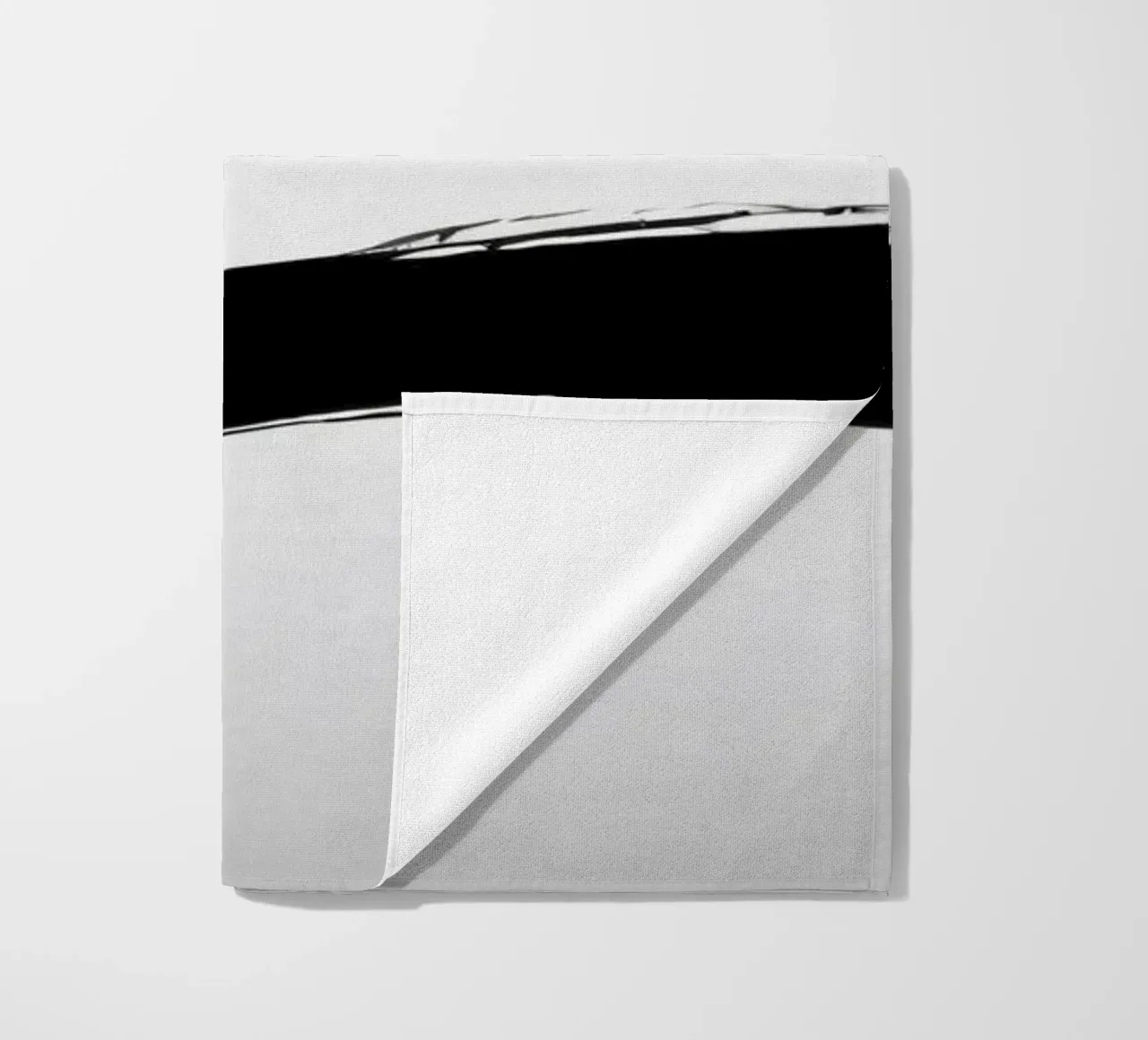Abstract black and white brush strokes creating dynamic move beach towel by DesignDoodle