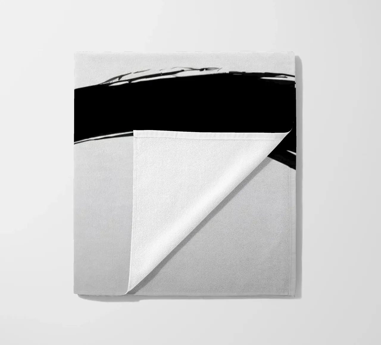 Abstract black and white brush strokes creating dynamic move beach towel by DesignDoodle