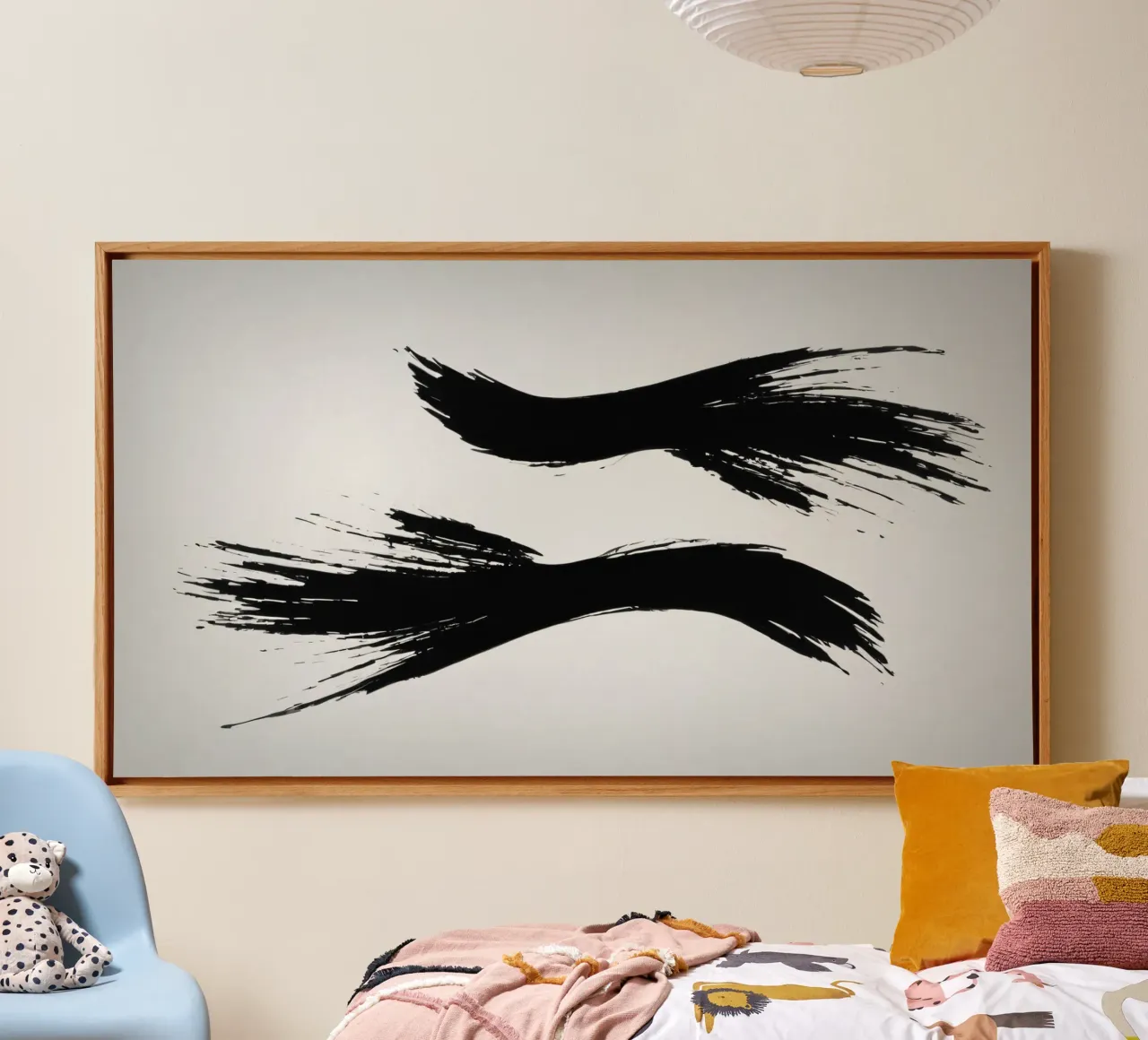Abstract black and white brush strokes creating dynamic move canvas by DesignDoodle