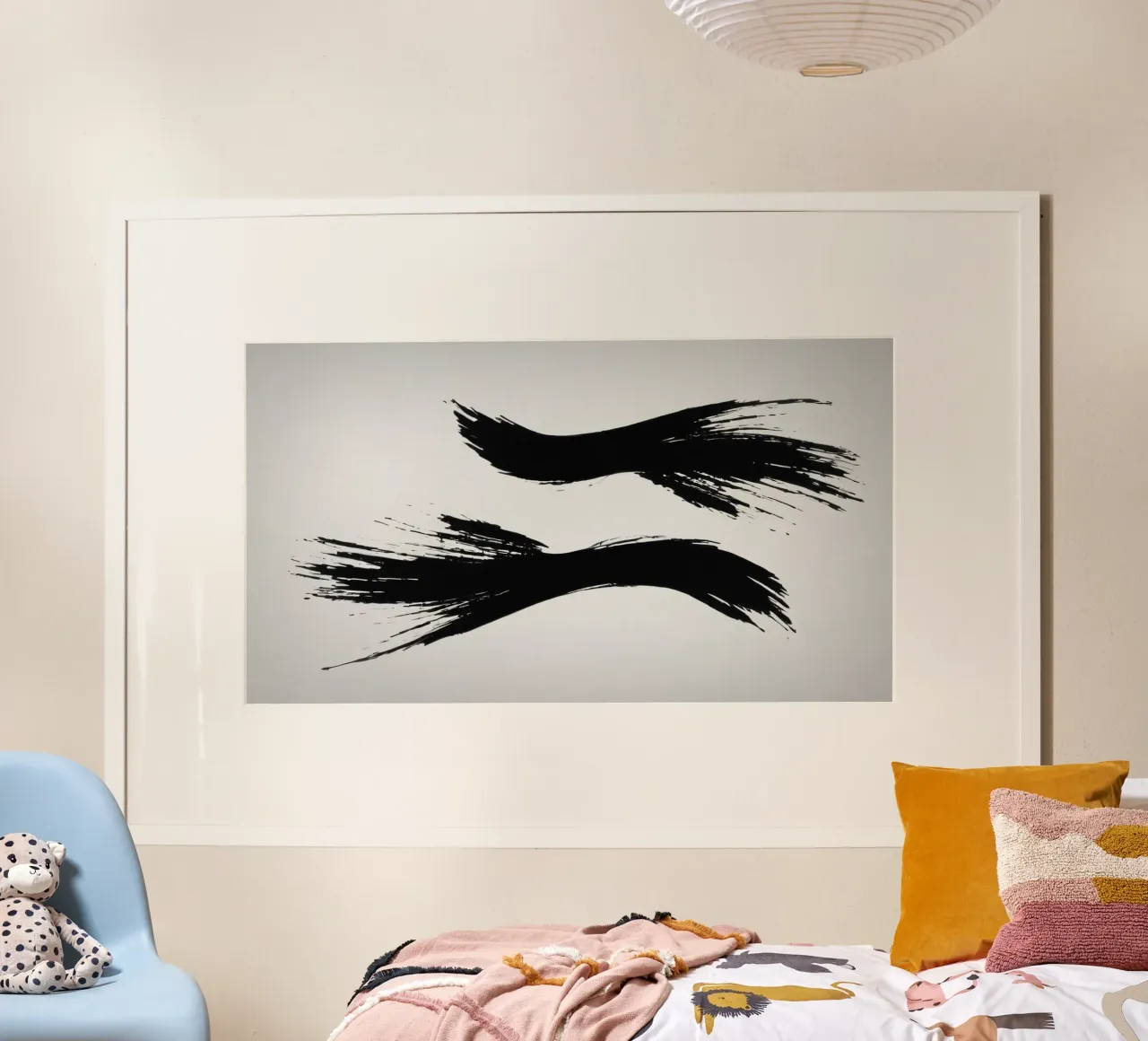 Abstract black and white brush strokes creating dynamic move hahnemühle by DesignDoodle