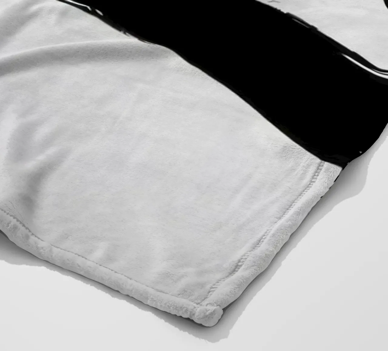 Abstract black and white brush strokes creating dynamic move fleece blanket by DesignDoodle