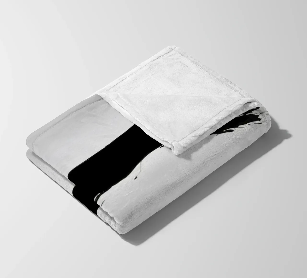 Abstract black and white brush strokes creating dynamic move fleece blanket by DesignDoodle