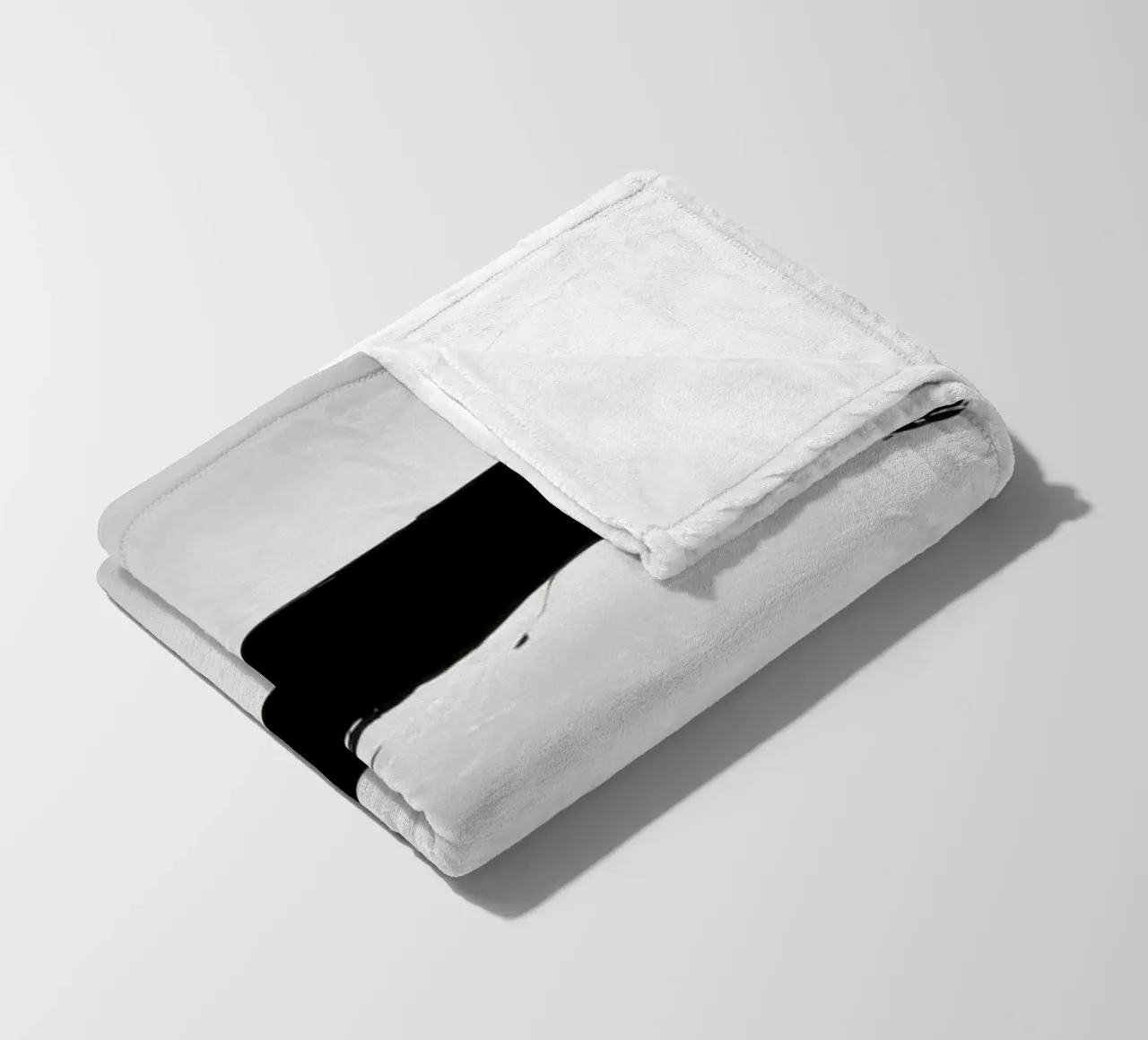 Abstract black and white brush strokes creating dynamic move fleece blanket by DesignDoodle