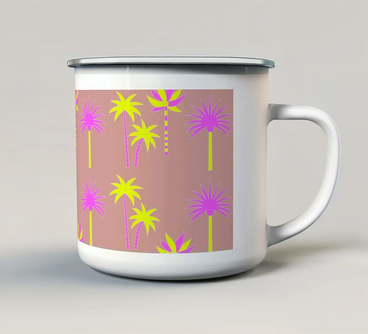 Palm Trees Neutral & Neon tazza in smalto da SilverPegasus