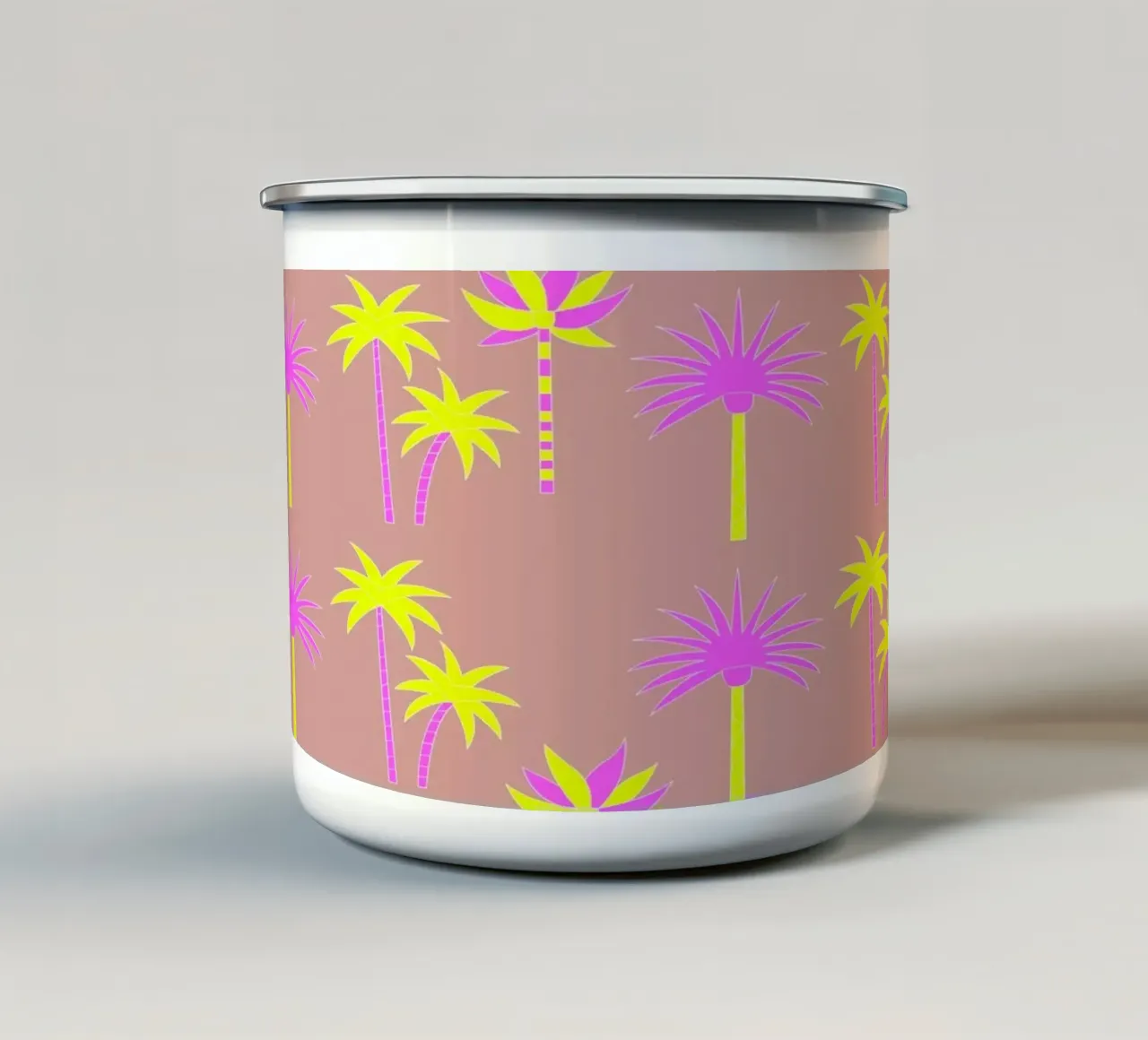Palm Trees Neutral & Neon tazza in smalto da SilverPegasus