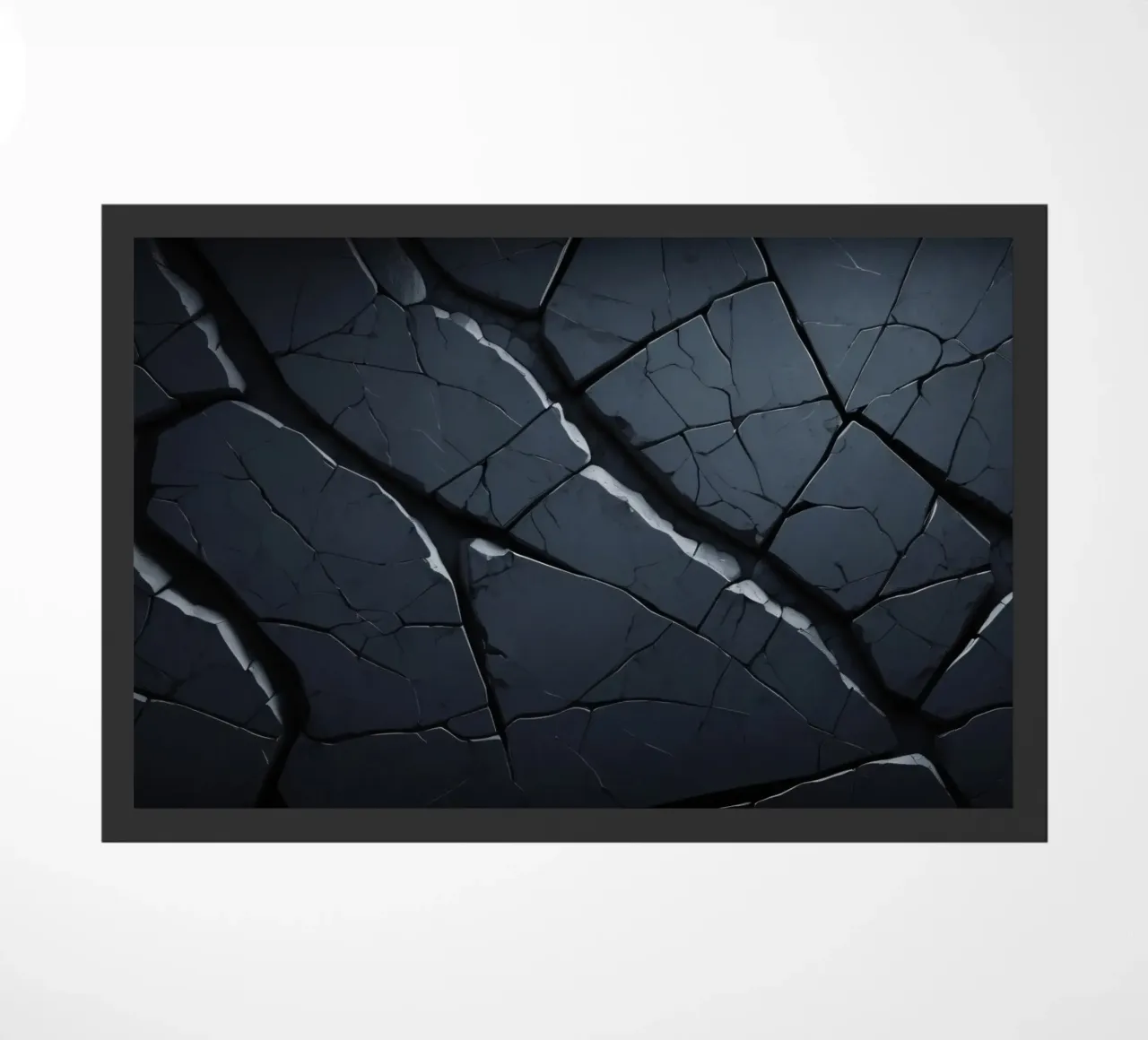 Superficie scura e screpolata, con linee che creano un effetto astratto. zerbino da DesignDoodle