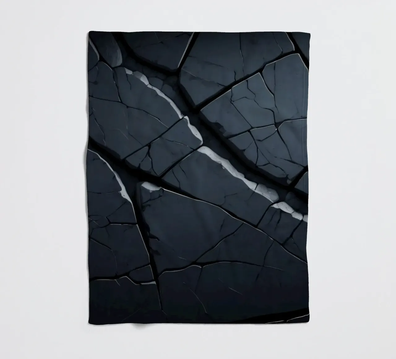 Cracked dark surface with striking lines creating an abstrac fleece blanket by DesignDoodle
