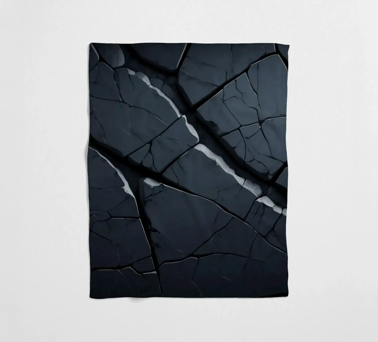 Cracked dark surface with striking lines creating an abstrac fleece blanket by DesignDoodle