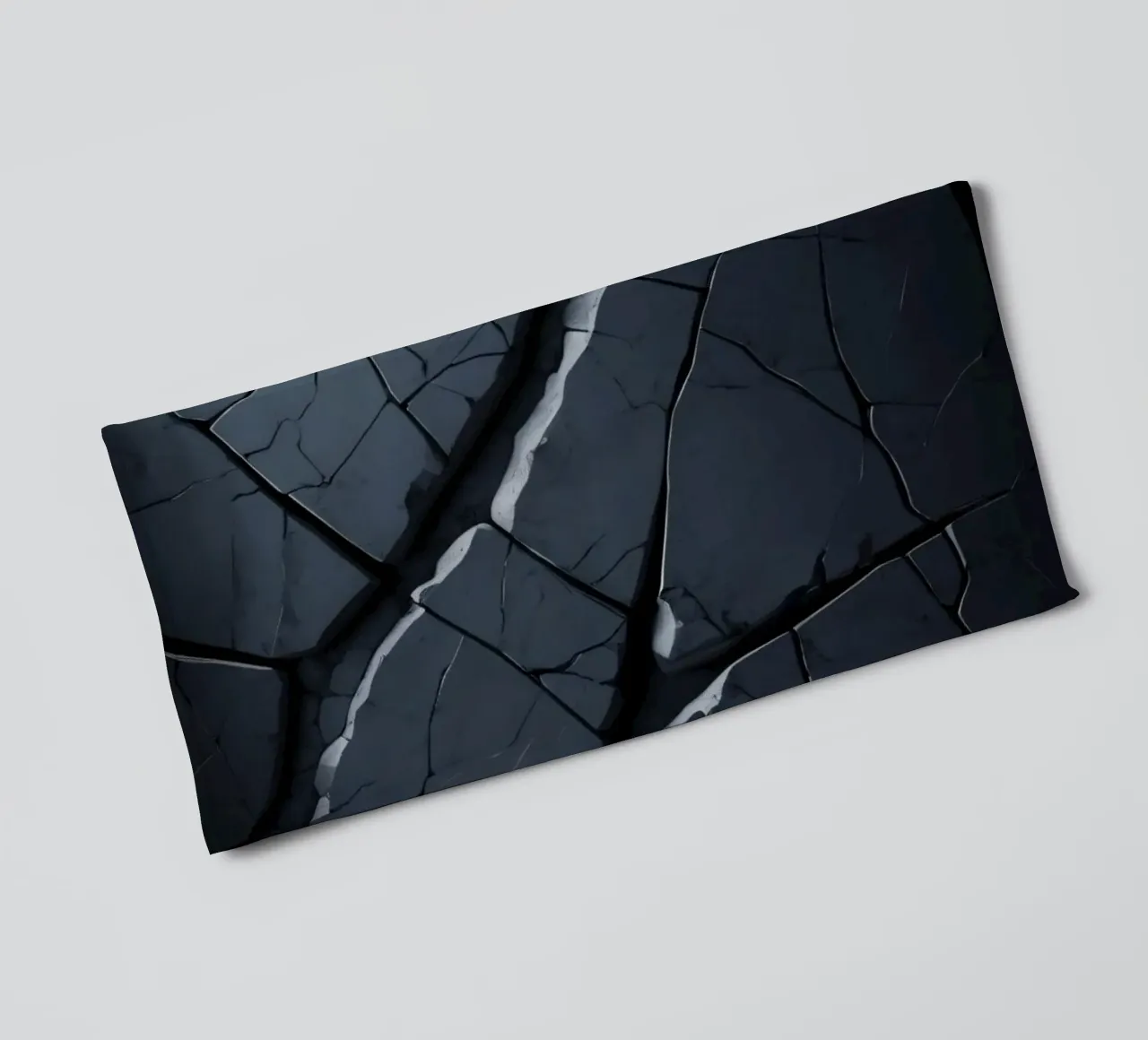 Cracked dark surface with striking lines creating an abstrac towel by DesignDoodle