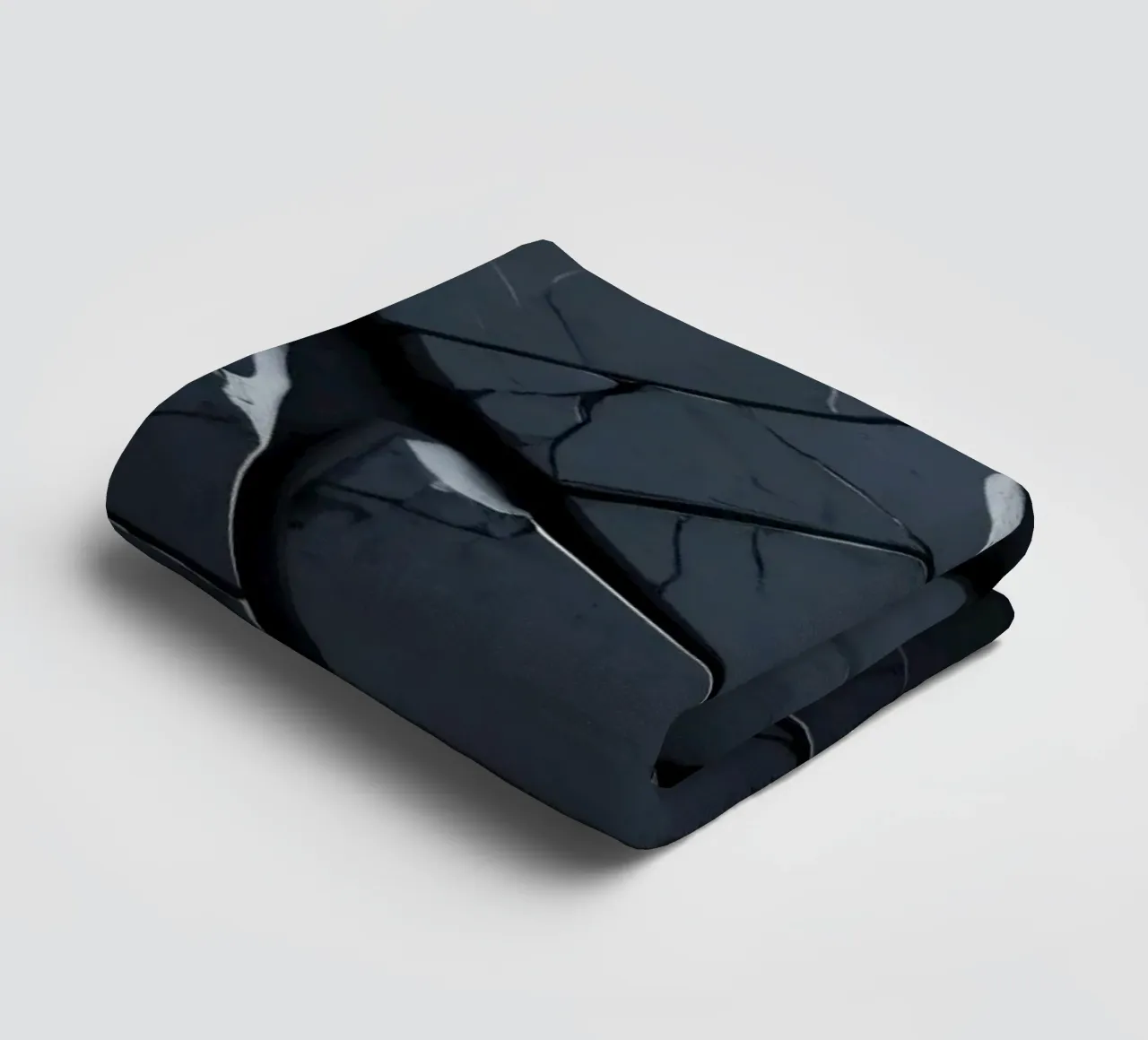 Cracked dark surface with striking lines creating an abstrac towel by DesignDoodle