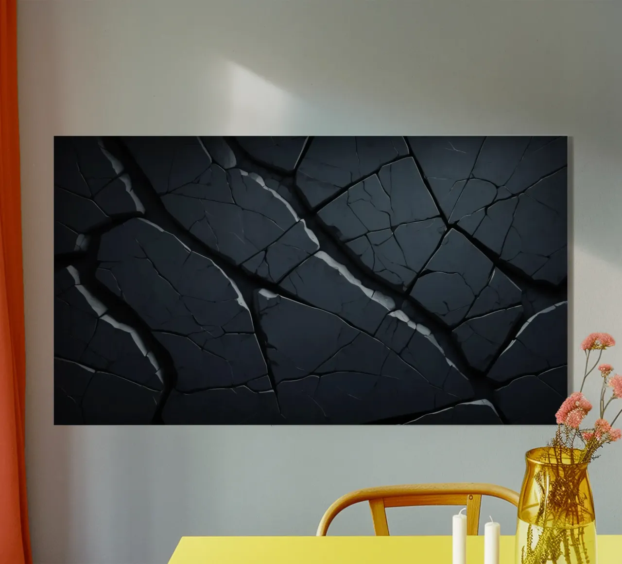 Superficie scura e screpolata, con linee che creano un effetto astratto. plexiglass da DesignDoodle
