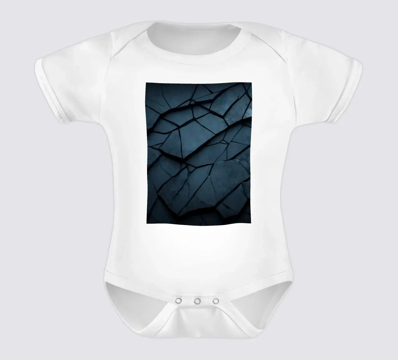 Dark cracked stone texture creates an abstract background short-sleeve baby romper by DesignDoodle