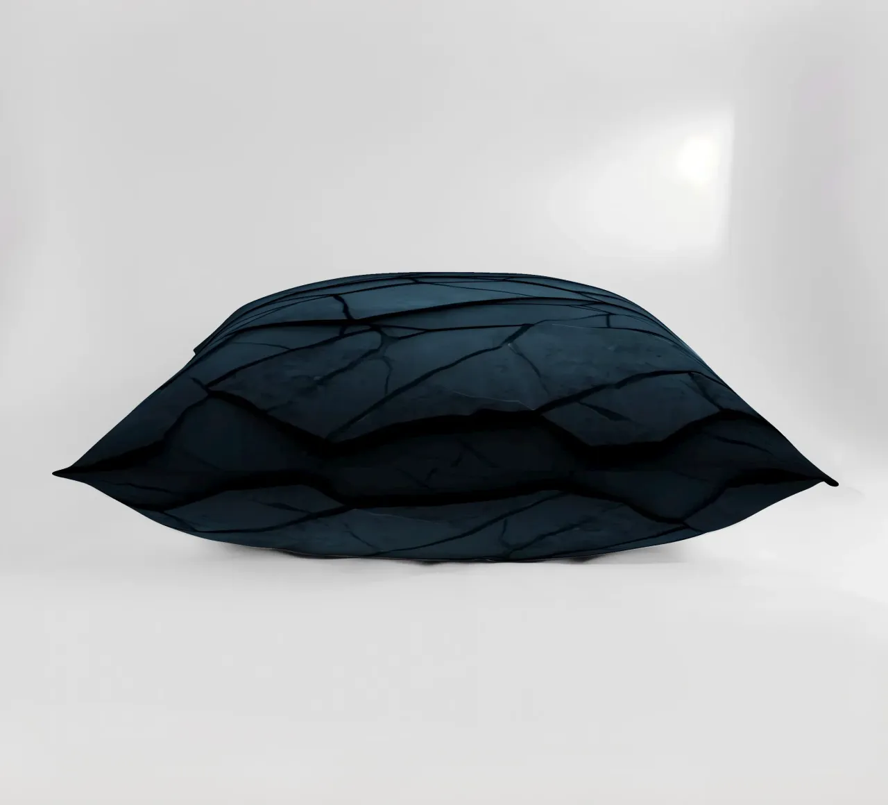Dark cracked stone texture creates an abstract background decorative cushion by DesignDoodle