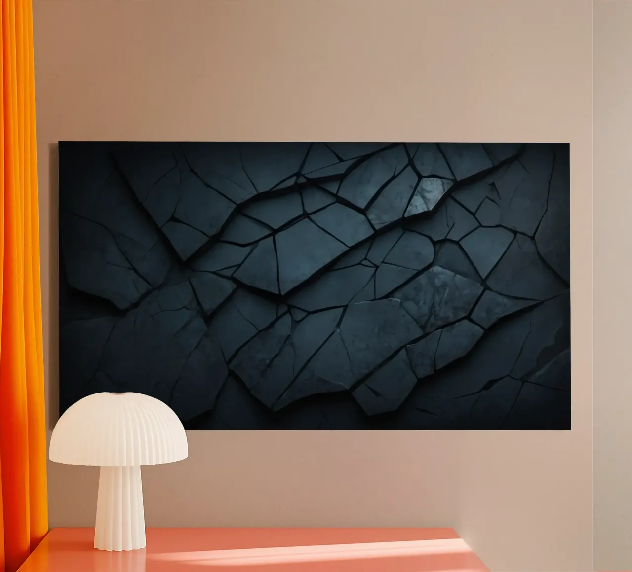 Dark cracked stone texture creates an abstract background canvas by DesignDoodle