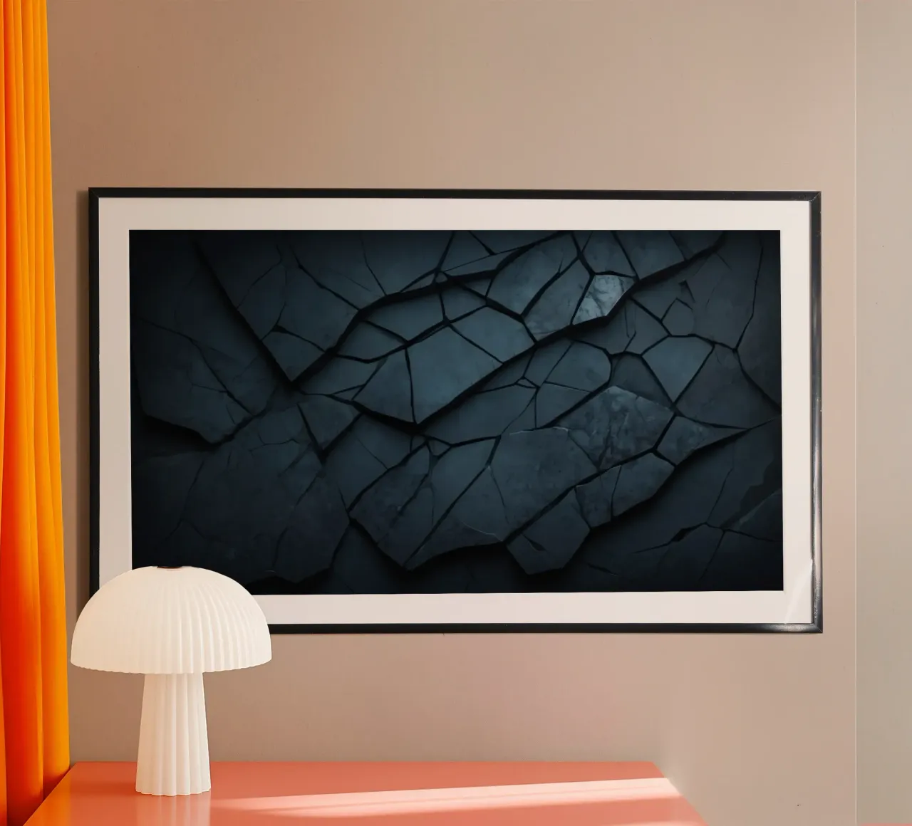 Dark cracked stone texture creates an abstract background hahnemühle by DesignDoodle
