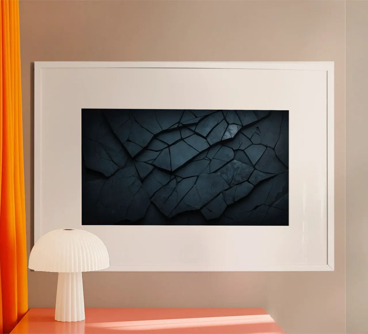 Dark cracked stone texture creates an abstract background hahnemühle by DesignDoodle