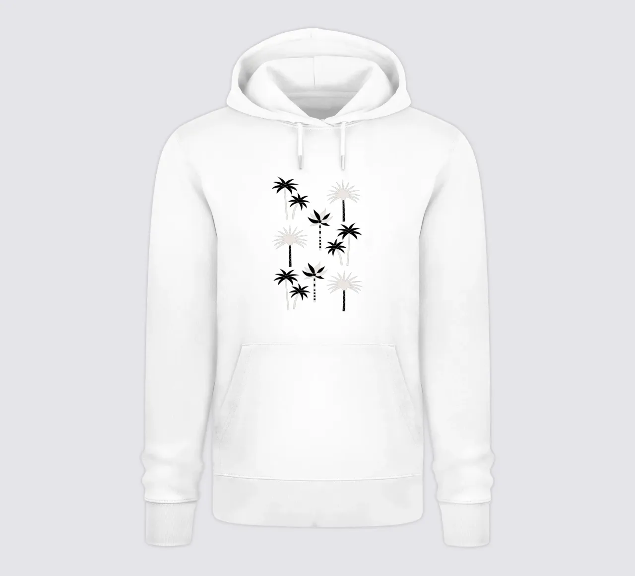 Palm Trees Neutral Black & White felpa con cappuccio da SilverPegasus