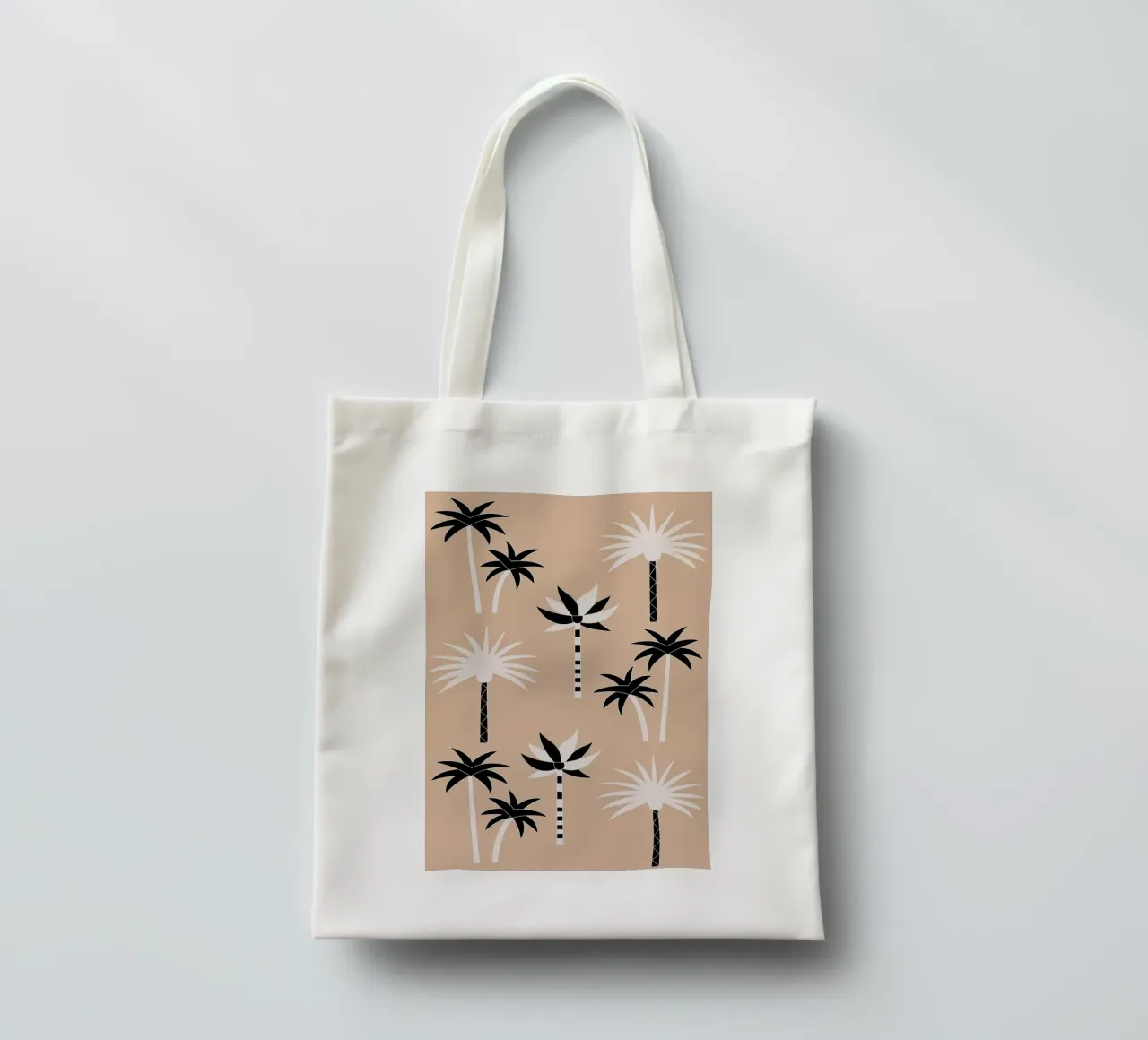 Palm Trees Neutral Black & White borsa in juta da SilverPegasus