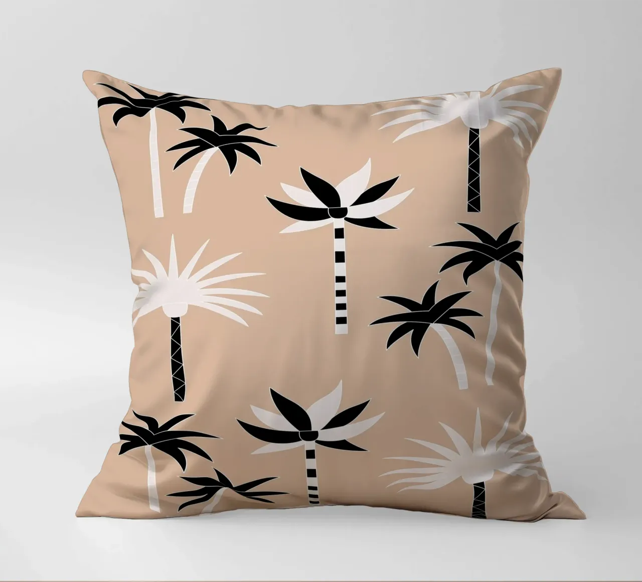 Palm Trees Neutral Black & White cuscino da SilverPegasus