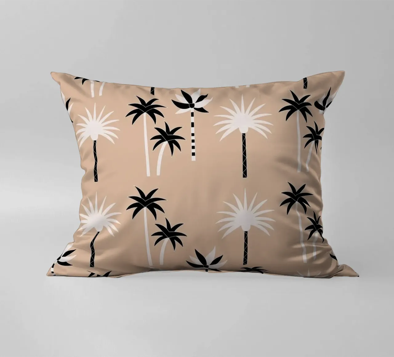 Palm Trees Neutral Black & White cuscino da SilverPegasus