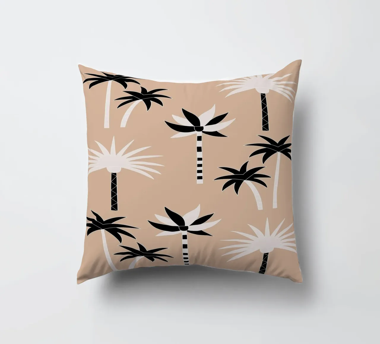 Palm Trees Neutral Black & White cuscino da SilverPegasus