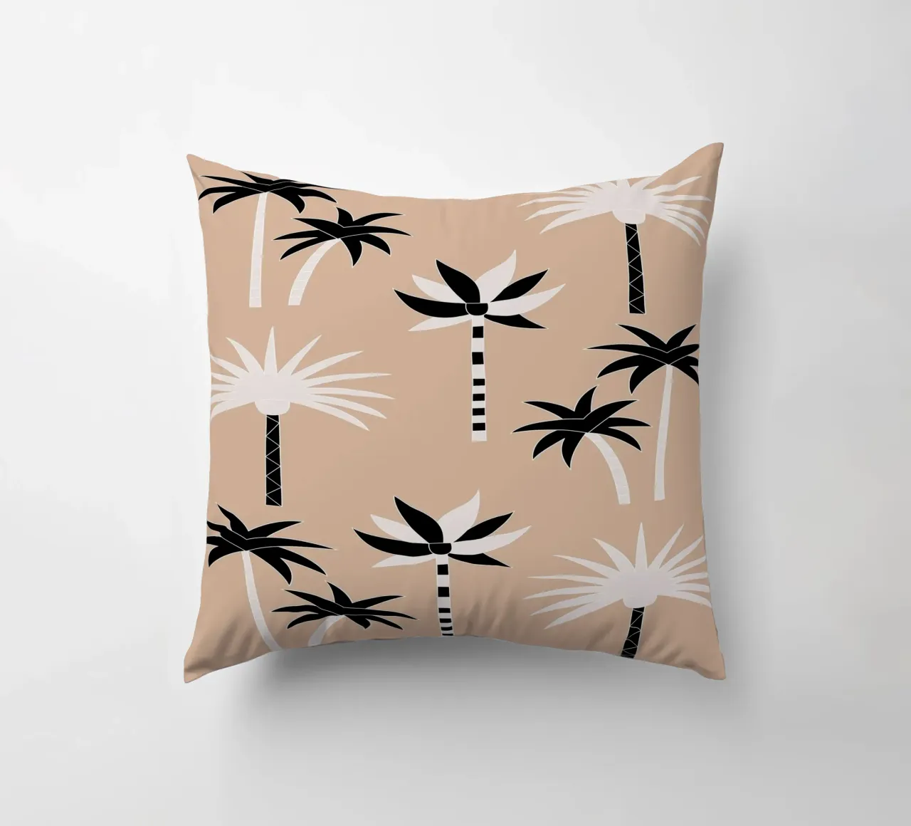Palm Trees Neutral Black & White cuscino da SilverPegasus