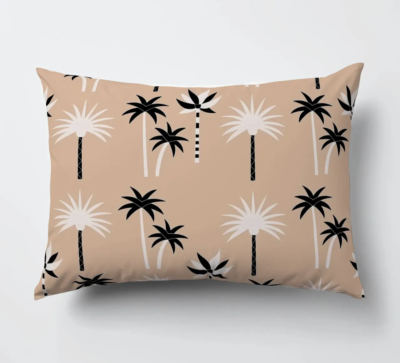 Palm Trees Neutral Black & White cuscino da SilverPegasus