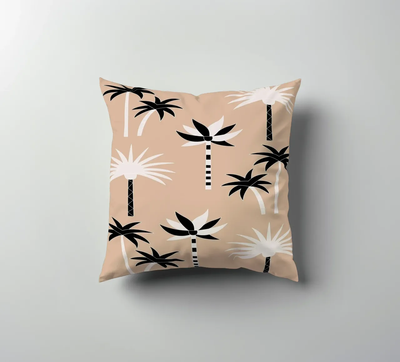 Palm Trees Neutral Black & White cuscino da SilverPegasus