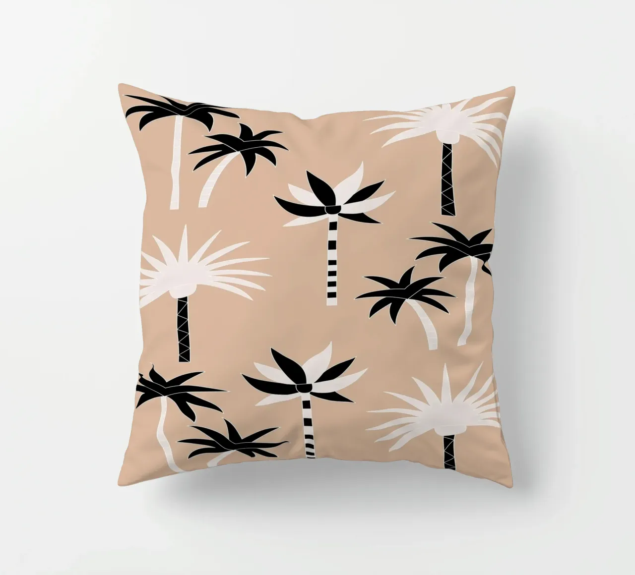 Palm Trees Neutral Black & White cuscino da SilverPegasus