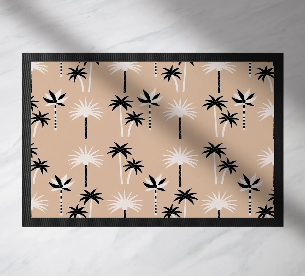 Palm Trees Neutral Black & White zerbino da SilverPegasus