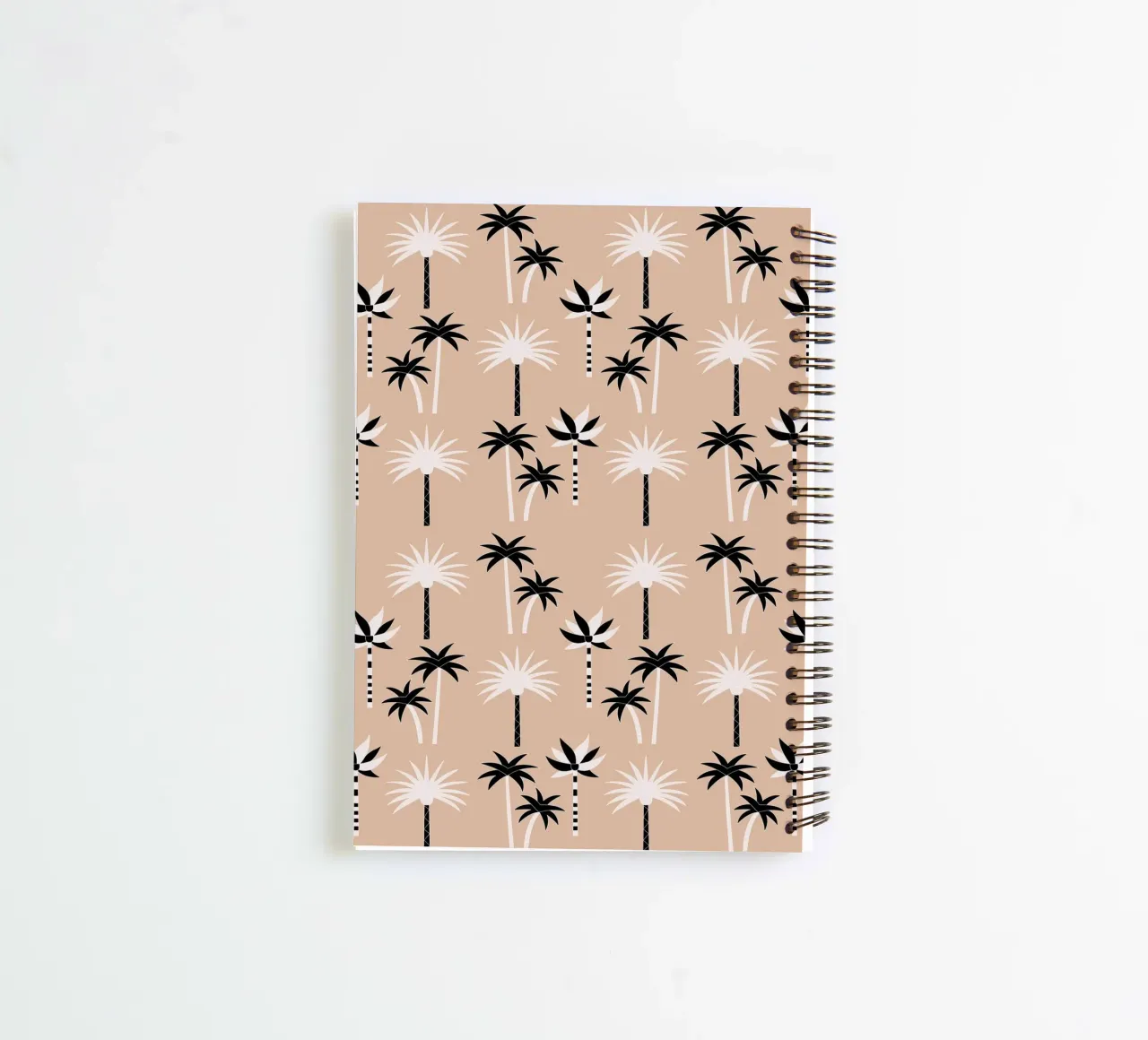 Palm Trees Neutral Black & White spiral notebook by SilverPegasus
