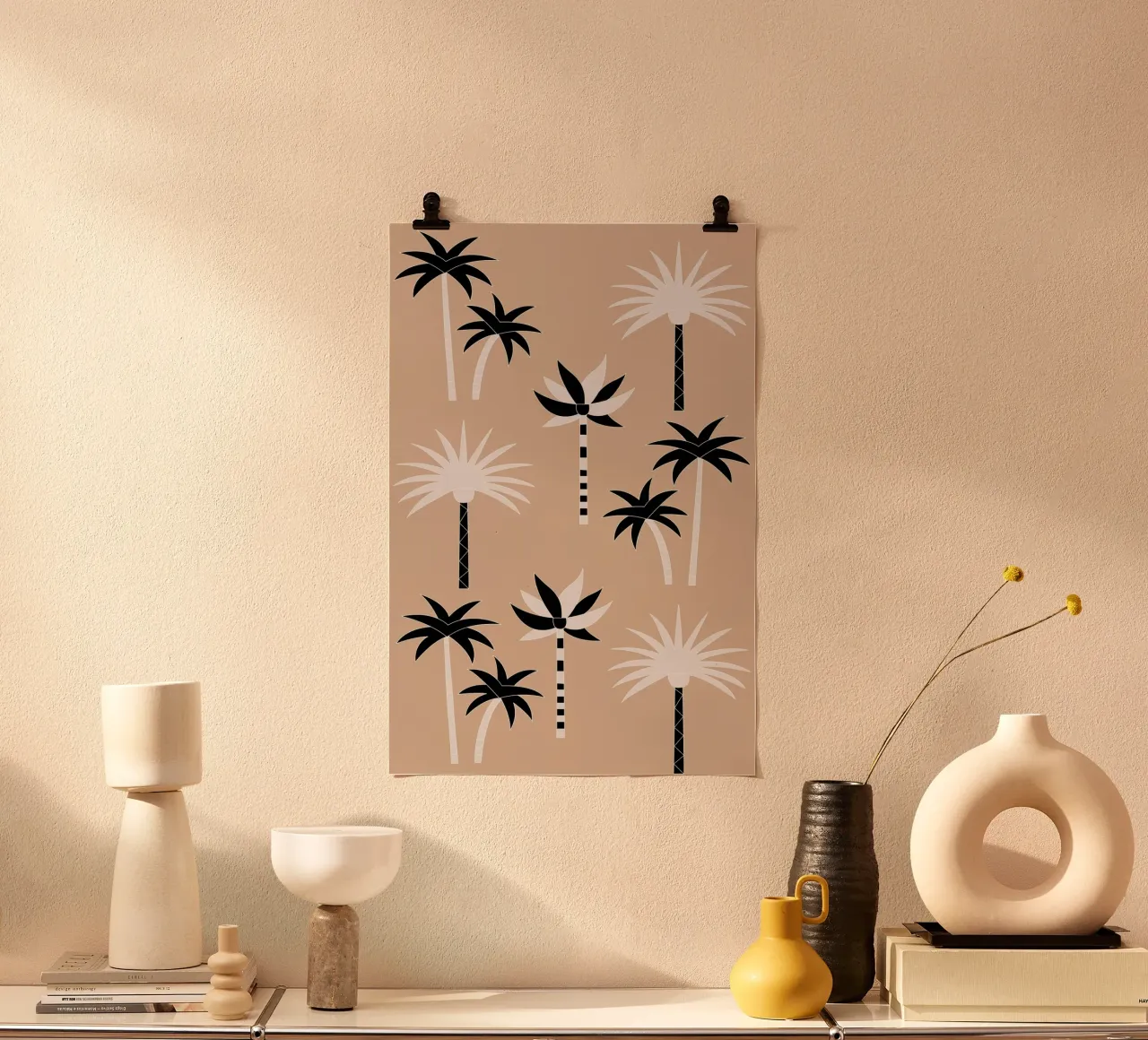 Palm Trees Neutral Black & White carta hahnemühle da SilverPegasus