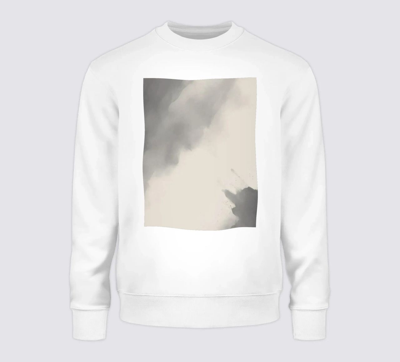 Dynamic abstract background with soft gradients and flowing sweatshirt by DesignDoodle