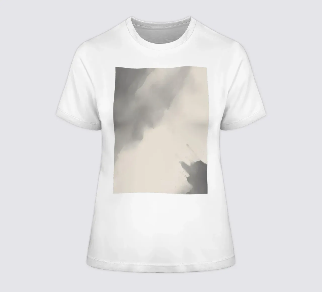 Dynamic abstract background with soft gradients and flowing women's fitted t-shirt by DesignDoodle