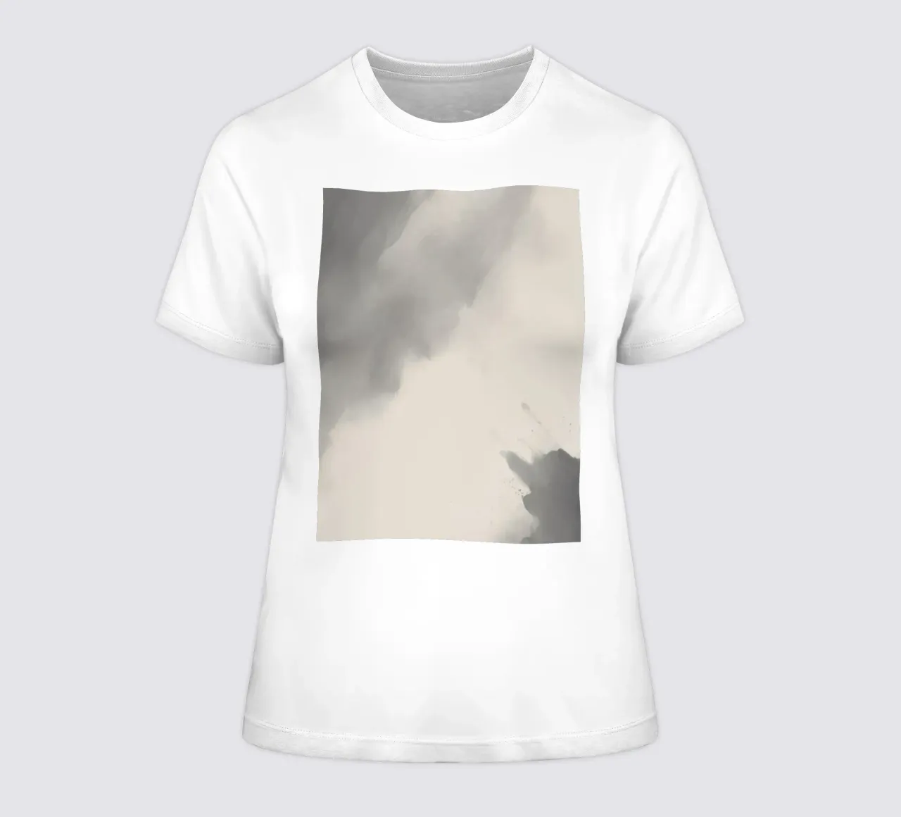 Dynamic abstract background with soft gradients and flowing women's fitted t-shirt by DesignDoodle