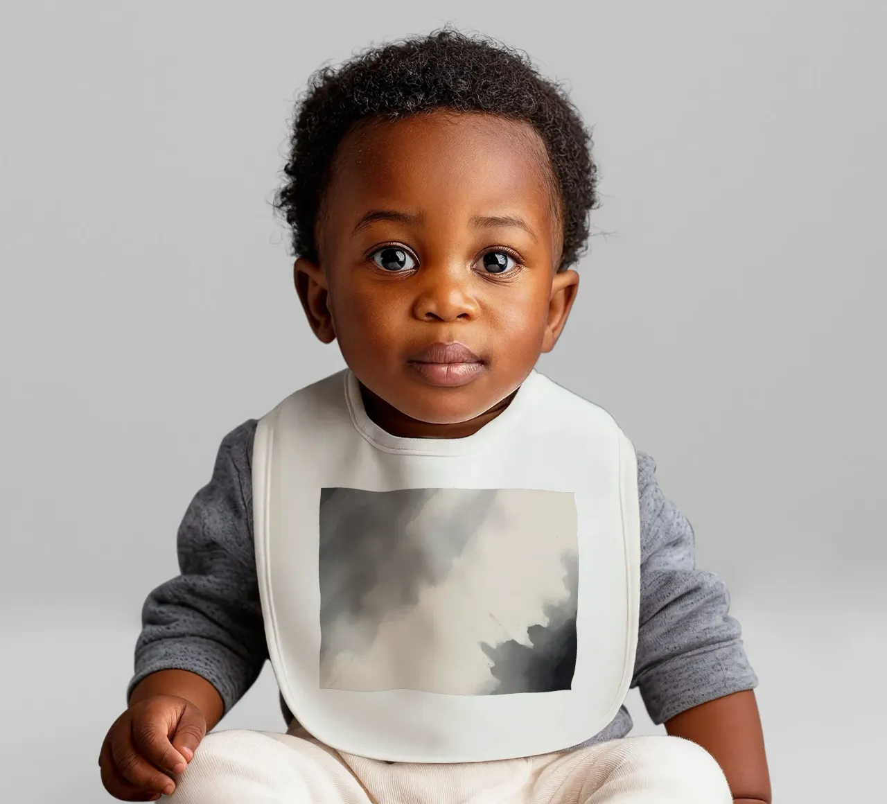 Dynamic abstract background with soft gradients and flowing baby bib by DesignDoodle