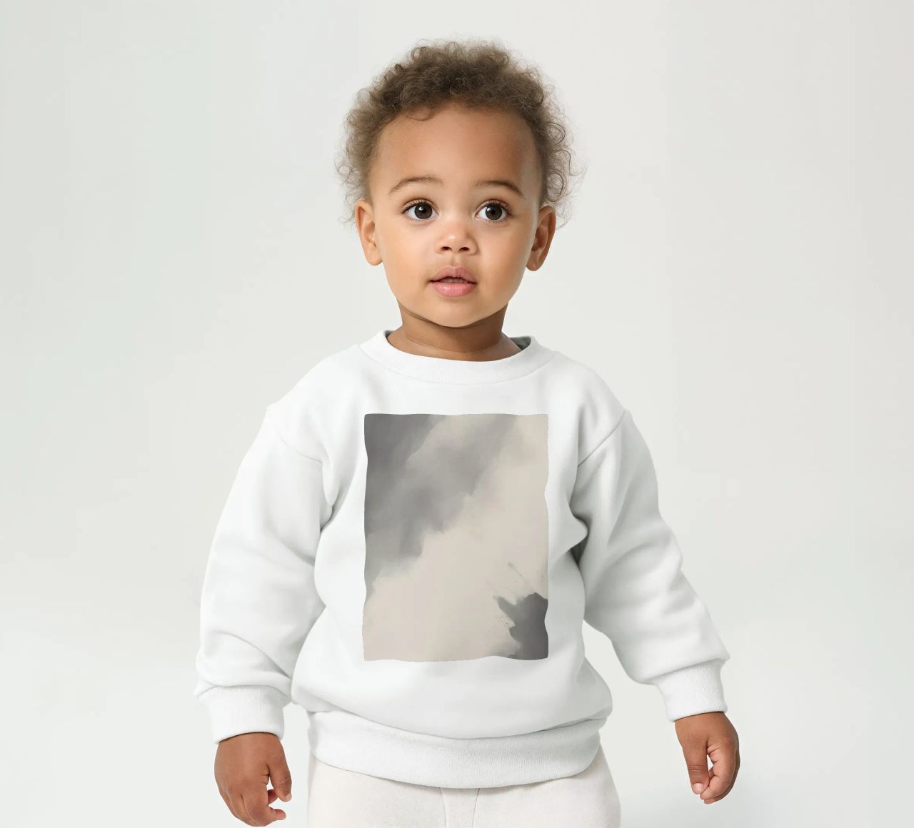 Dynamic abstract background with soft gradients and flowing baby sweatshirt by DesignDoodle