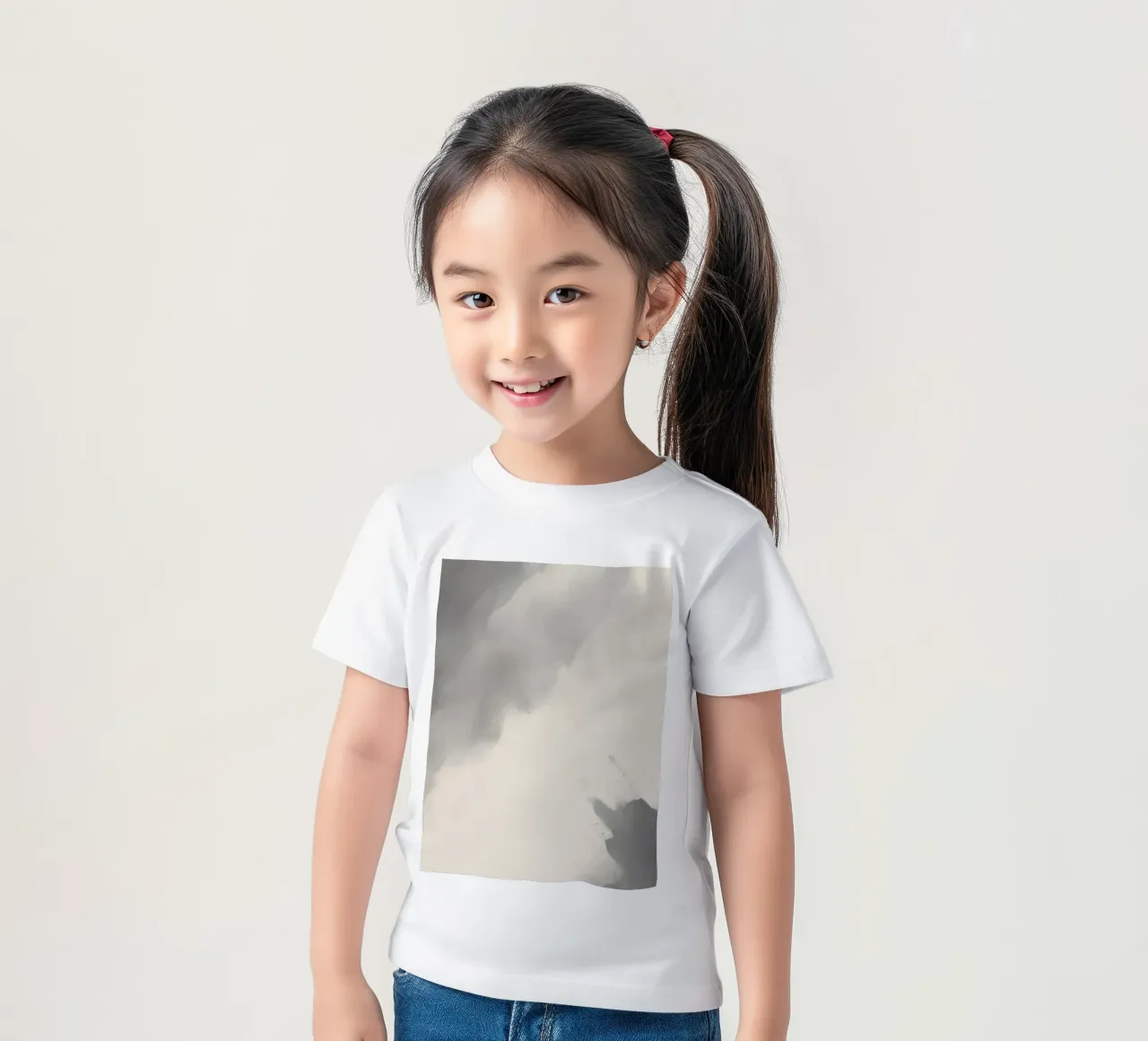 Dynamic abstract background with soft gradients and flowing kids t-shirt by DesignDoodle