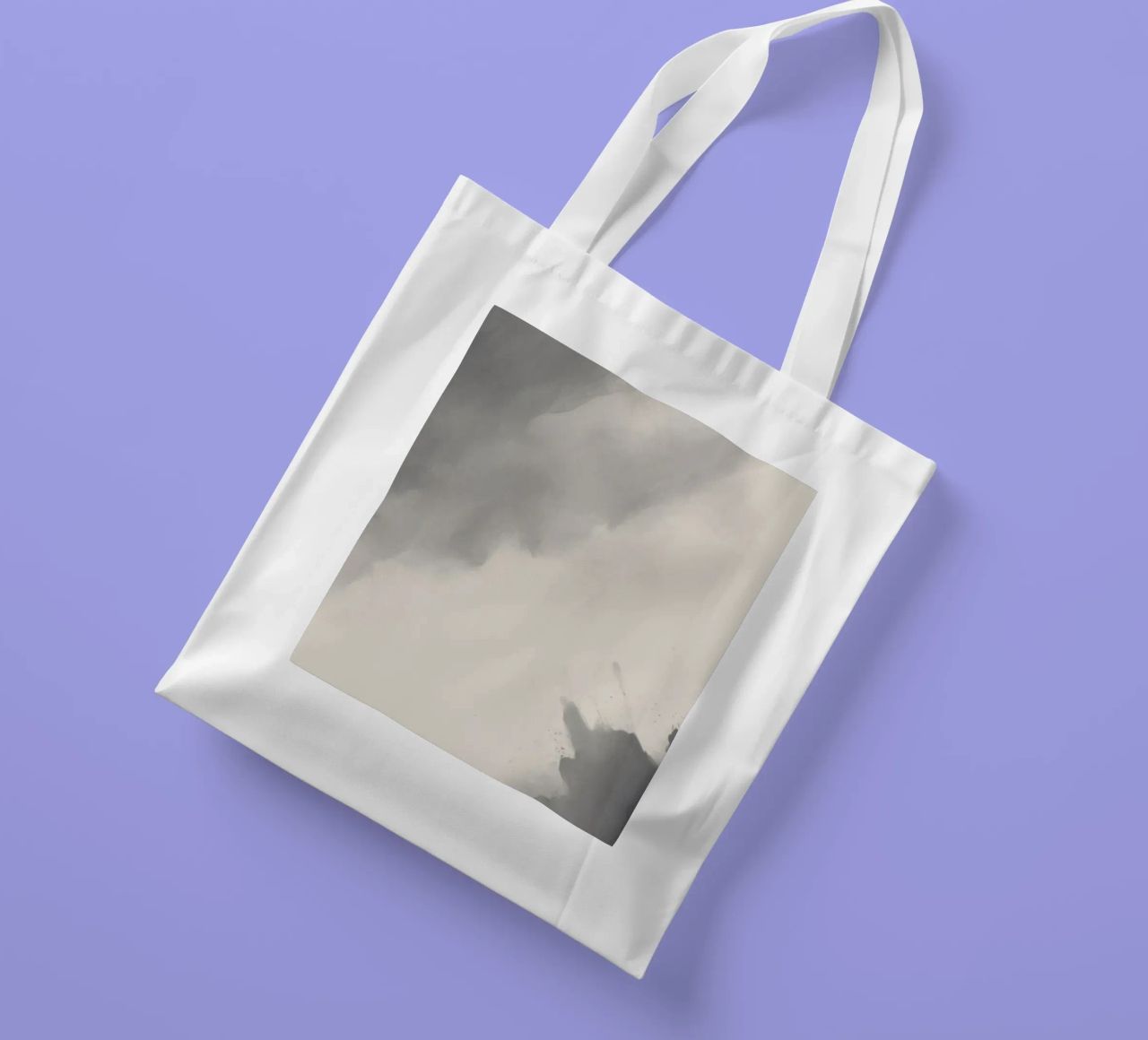 Dynamic abstract background with soft gradients and flowing tote bag by DesignDoodle