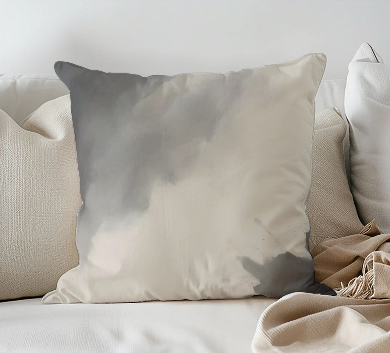 Dynamic abstract background with soft gradients and flowing decorative cushion by DesignDoodle
