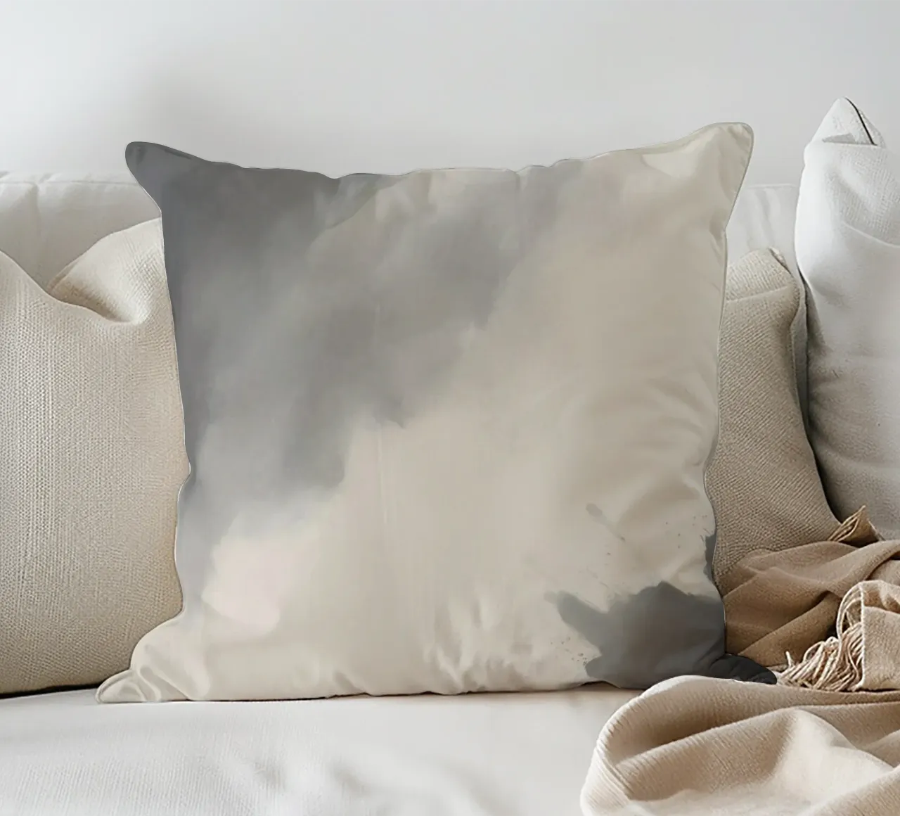 Dynamic abstract background with soft gradients and flowing decorative cushion by DesignDoodle