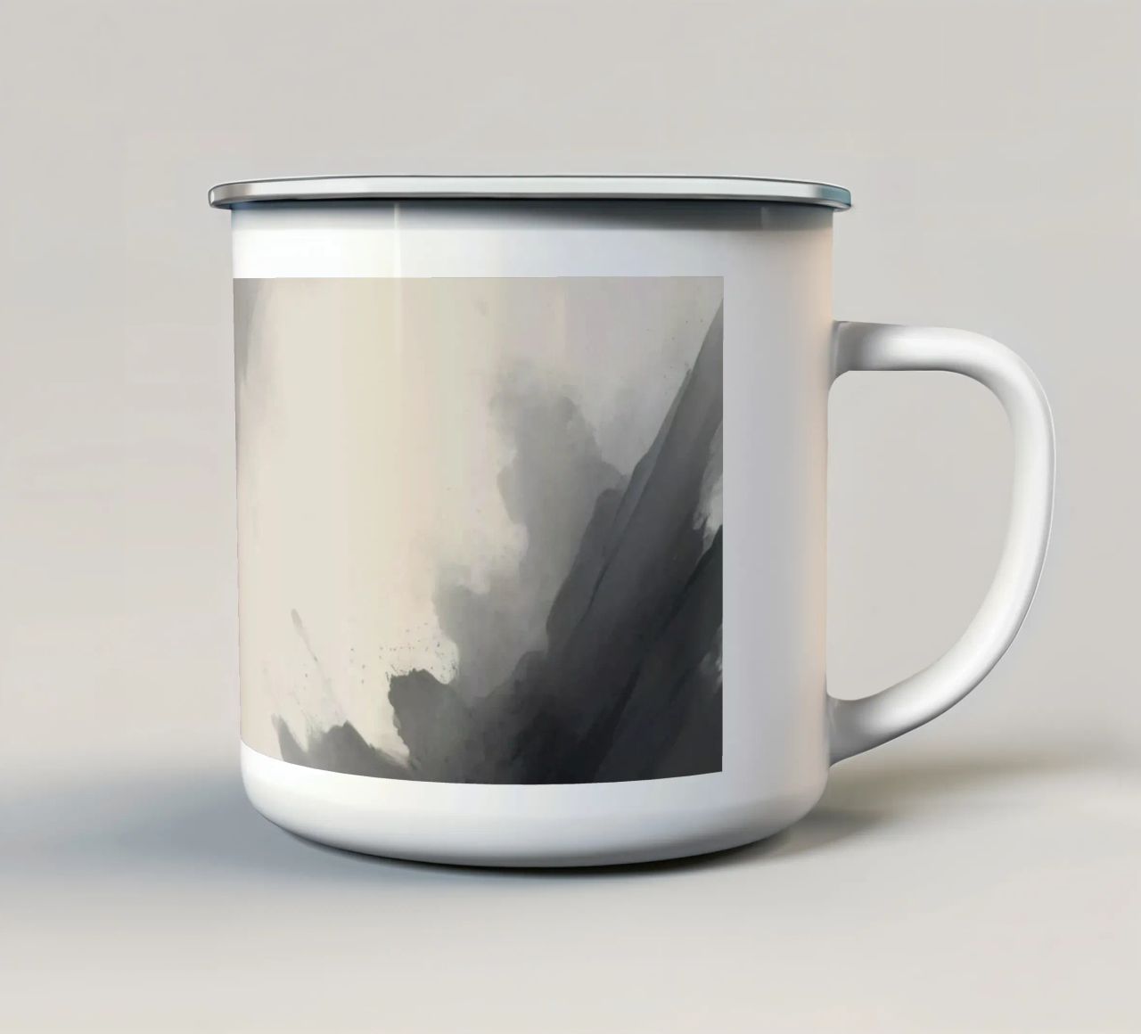 Dynamic abstract background with soft gradients and flowing enamel mug by DesignDoodle