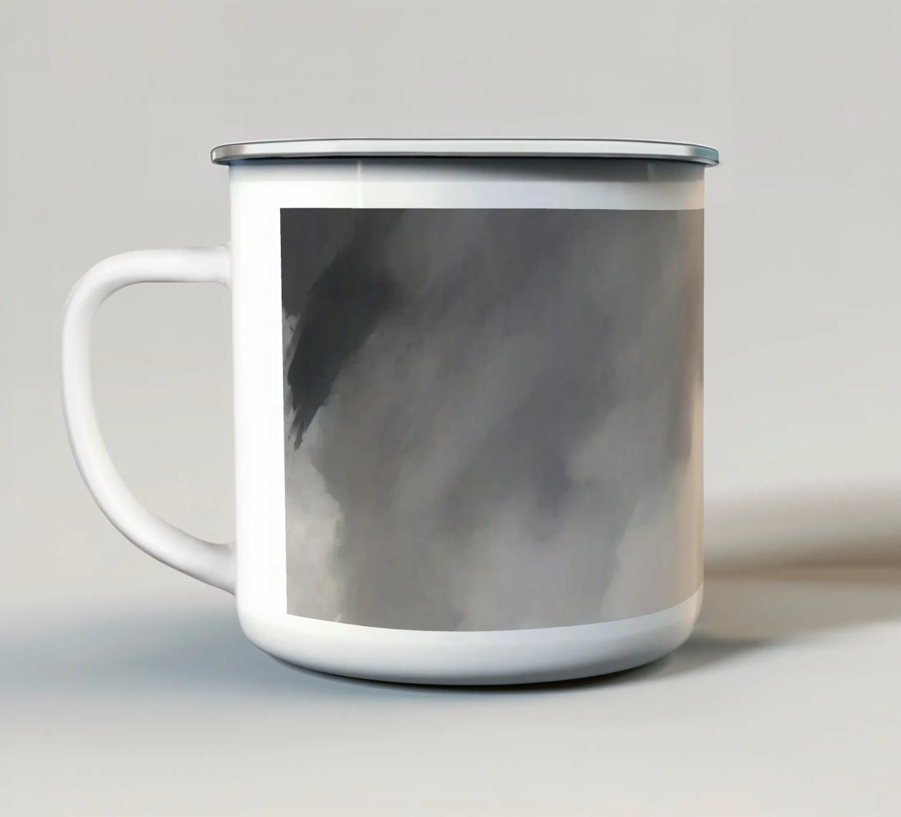 Dynamic abstract background with soft gradients and flowing enamel mug by DesignDoodle