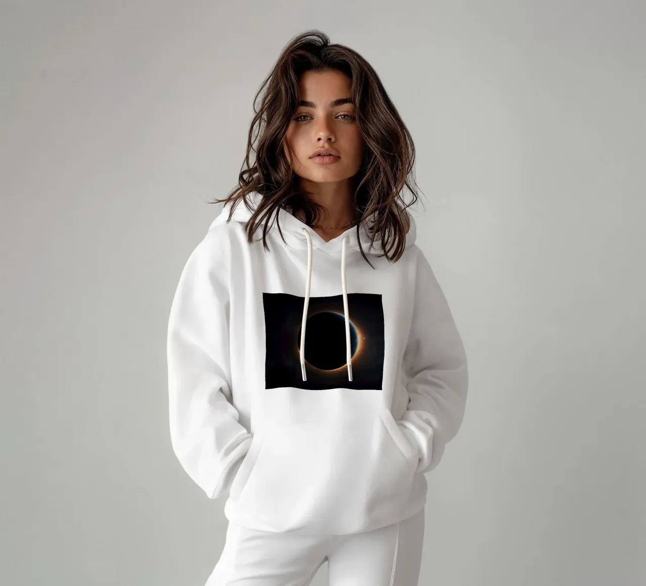 Acontecimiento celeste con un eclipse solar con corona radiante sudadera con capucha de DesignDoodle