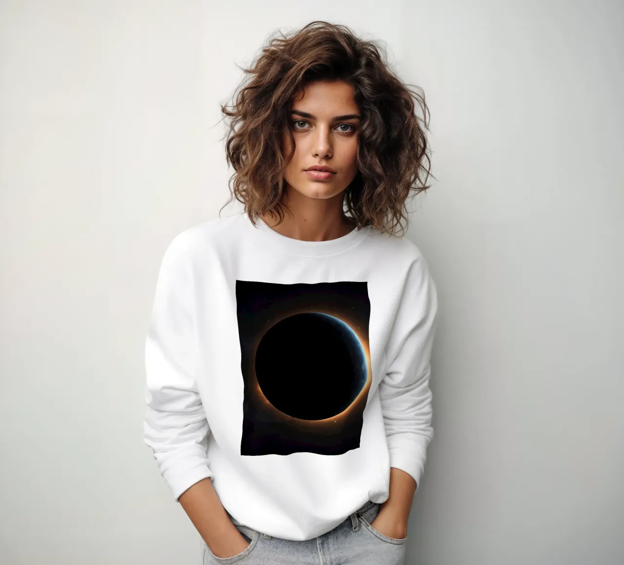 Acontecimiento celeste con un eclipse solar con corona radiante sudadera de DesignDoodle