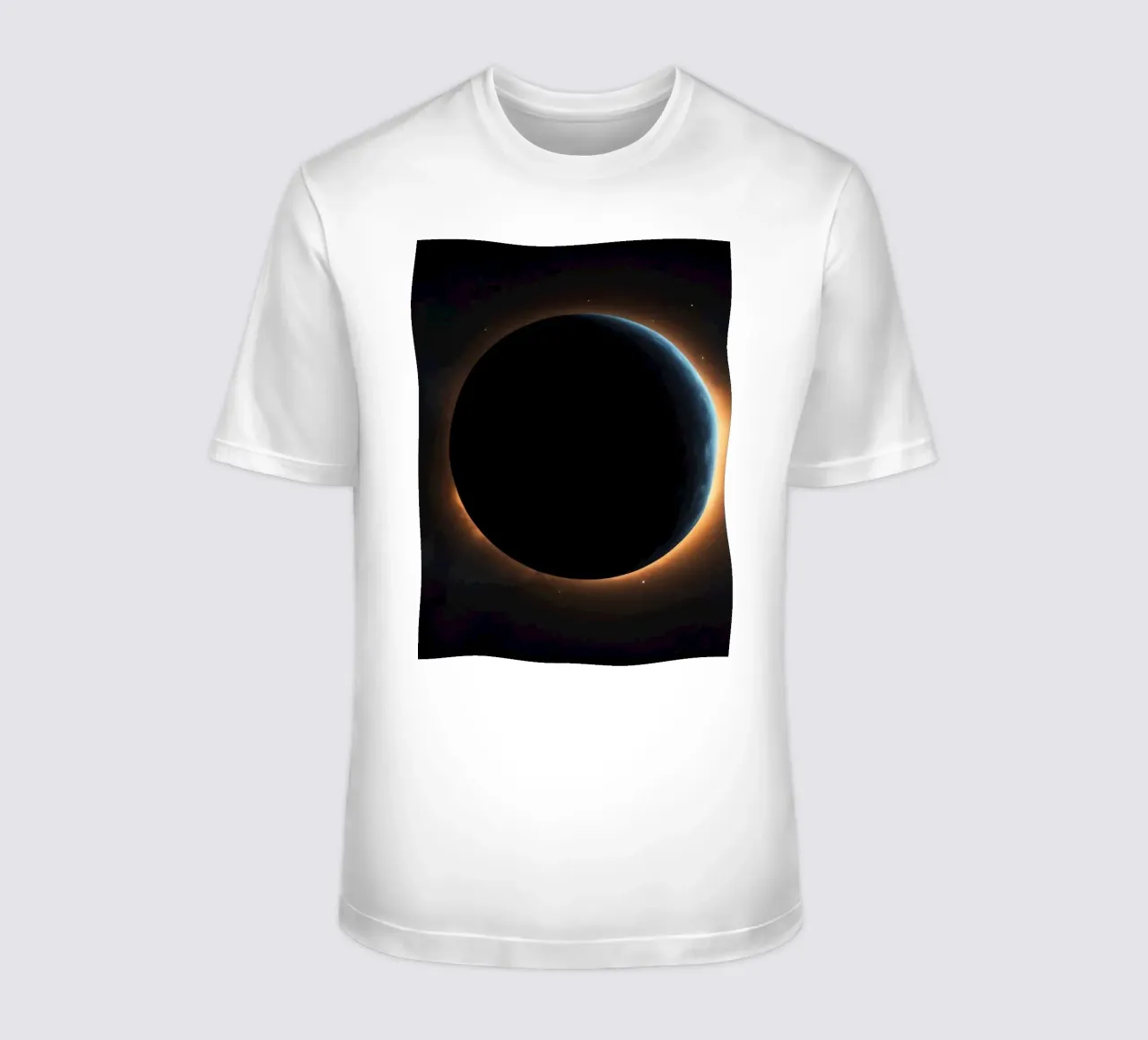 Celestial event featuring a solar eclipse with radiant coron t-shirt by DesignDoodle